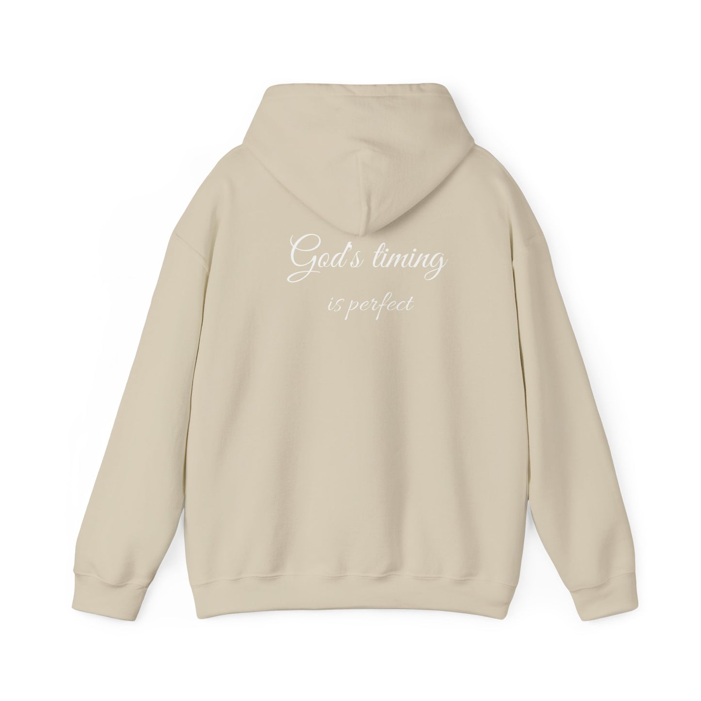 Hoodie — "God's Timing Is Perfect" Cozy Faith Pullover