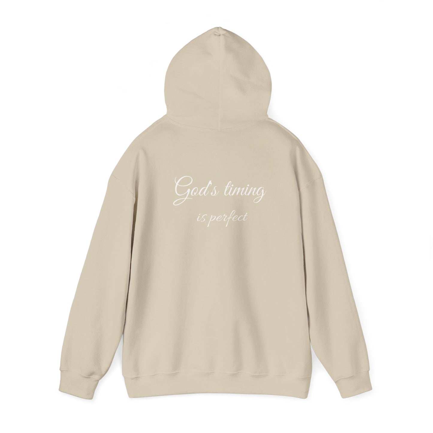 Hoodie — "God's Timing Is Perfect" Cozy Faith Pullover